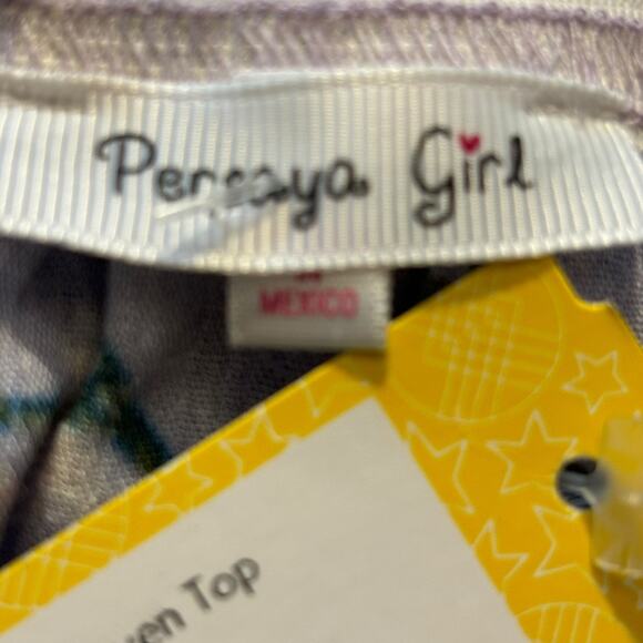 Persaya Girl NWT Cold Shoulder Floral Purple Top- Size Small (6/6X) - Picture 4 of 7